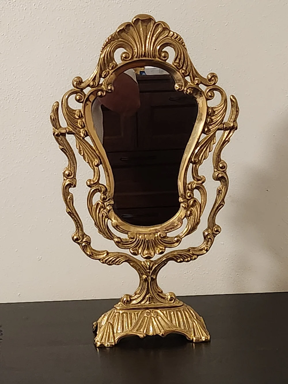 Ornate Gold Vanity Mirror - Decorative Tabletop Mirror
